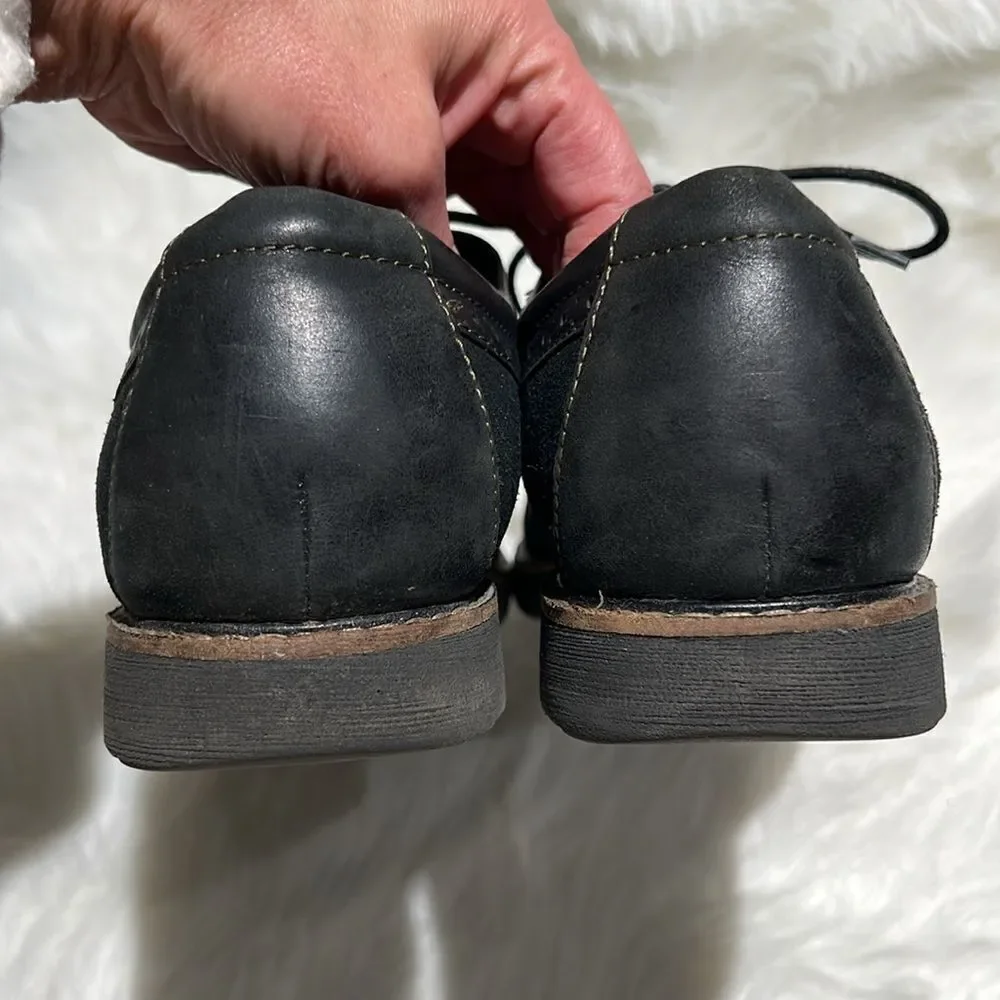 Abeo Ecco Black Leather and Suede Round Toe‎ Oxfords Size 10.5N.  B81